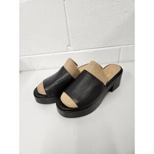 Seychelles Women's Leather One Of A Kind Black Platform Mule Sandals, Size 6.5